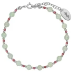 Bransoletka z awenturynem i granatem srebrna