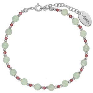 Bransoletka z awenturynem i granatem srebrna