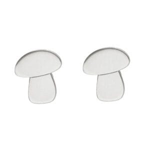 jesienne kolczyki grzybek sztyft z barankiem srebrne